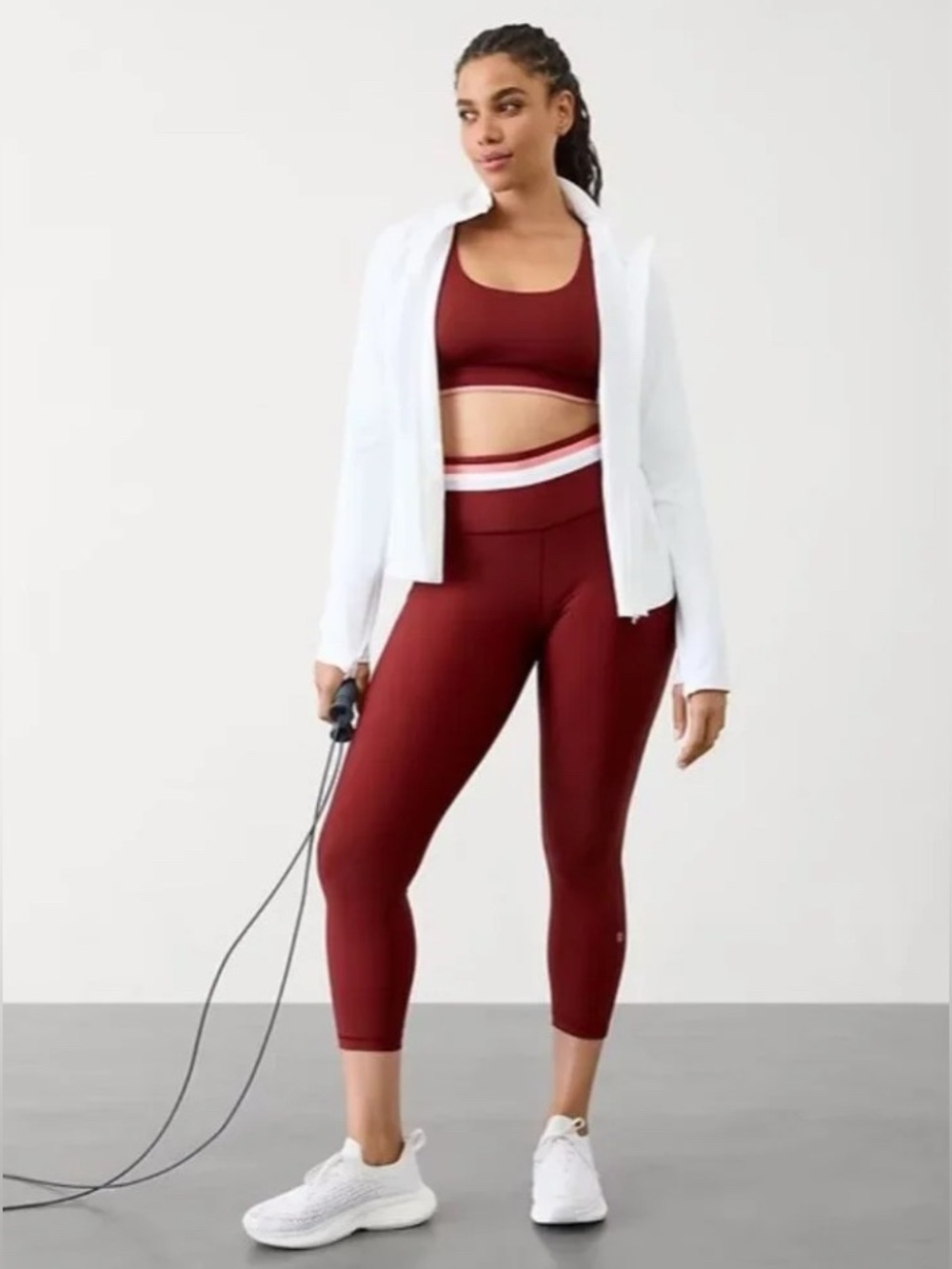ATHLETA INTETVAL STASH 7/8 STRIPE TIGHT